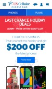 How uscellular.com looks like on a mobile device such as an iPhone.