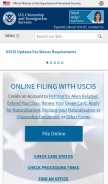 How uscis.gov looks like on a mobile device such as an iPhone.