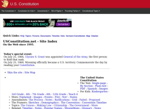 How usconstitution.net looks like on a tablet such as an iPad.