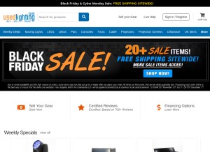 How usedlighting.com looks like on a tablet such as an iPad.