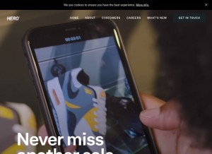 How usehero.com looks like on a tablet such as an iPad.