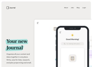 How usejournal.com looks like on a tablet such as an iPad.
