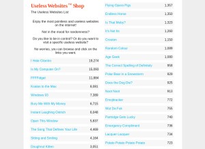 How uselesslyweb.com looks like on a tablet such as an iPad.