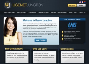 How usenetjunction.com looks like on a tablet such as an iPad.