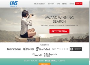 How usenetserver.com looks like on a tablet such as an iPad.