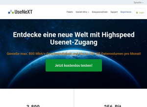 How usenext.de looks like on a tablet such as an iPad.