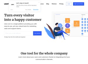 How user.com looks like on a tablet such as an iPad.