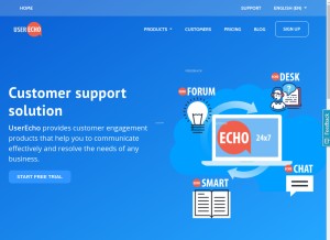 How userecho.com looks like on a tablet such as an iPad.