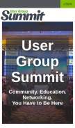 How usergroupsummit.com looks like on a mobile device such as an iPhone.