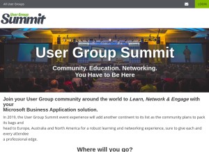 How usergroupsummit.com looks like on a tablet such as an iPad.