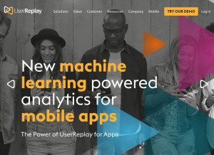 How userreplay.com looks like on a tablet such as an iPad.