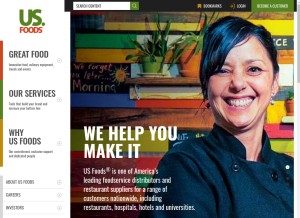 How usfoods.com looks like on a tablet such as an iPad.