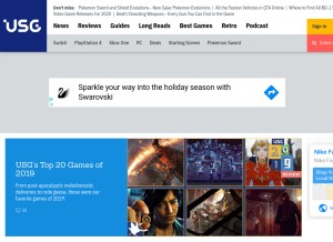 How usgamer.net looks like on a tablet such as an iPad.
