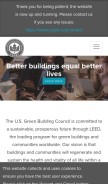 How usgbc.org looks like on a mobile device such as an iPhone.