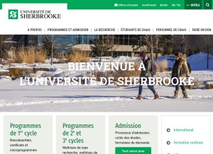How usherbrooke.ca looks like on a tablet such as an iPad.