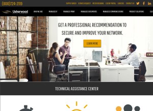 How usherwood.com looks like on a tablet such as an iPad.