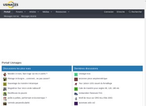 How usinages.com looks like on a tablet such as an iPad.