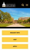 How usm.edu looks like on a mobile device such as an iPhone.