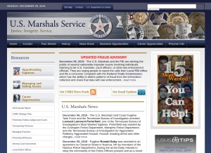 How usmarshals.gov looks like on a tablet such as an iPad.