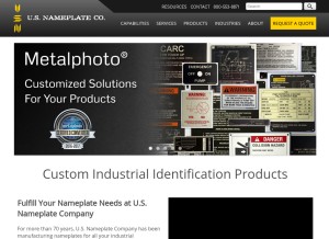 How usnameplate.com looks like on a tablet such as an iPad.