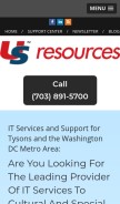 How usresources.com looks like on a mobile device such as an iPhone.