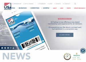 How ussailing.org looks like on a tablet such as an iPad.
