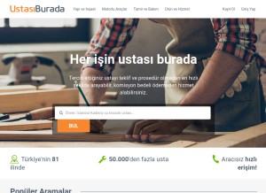 How ustasiburada.com looks like on a tablet such as an iPad.