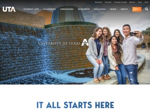 How uta.edu looks like on a tablet such as an iPad.