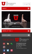 How utah.edu looks like on a mobile device such as an iPhone.