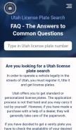 How utahlicenseplate.com looks like on a mobile device such as an iPhone.
