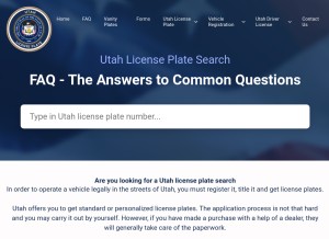 How utahlicenseplate.com looks like on a tablet such as an iPad.
