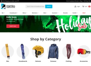 How utahskis.com looks like on a tablet such as an iPad.