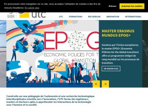 How utc.fr looks like on a tablet such as an iPad.