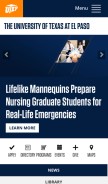 How utep.edu looks like on a mobile device such as an iPhone.