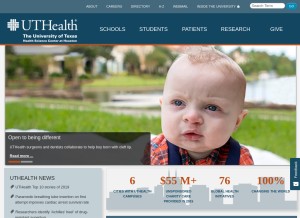 How uth.edu looks like on a tablet such as an iPad.