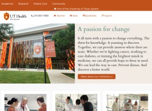 How uthscsa.edu looks like on a tablet such as an iPad.