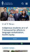 How utoronto.ca looks like on a mobile device such as an iPhone.