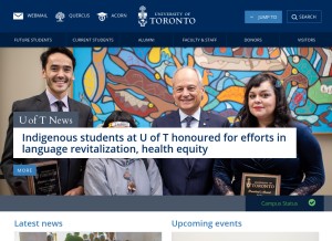 How utoronto.ca looks like on a tablet such as an iPad.
