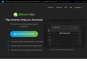 How utorrent.com looks like on a tablet such as an iPad.