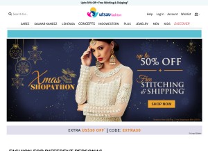 How utsavfashion.com looks like on a tablet such as an iPad.