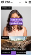How utu.fi looks like on a mobile device such as an iPhone.