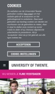 How utwente.nl looks like on a mobile device such as an iPhone.