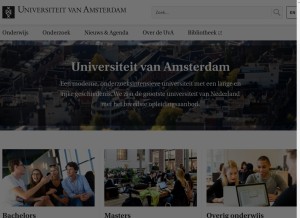 How uva.nl looks like on a tablet such as an iPad.