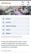 How uvahealth.com looks like on a mobile device such as an iPhone.