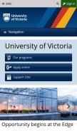 How uvic.ca looks like on a mobile device such as an iPhone.