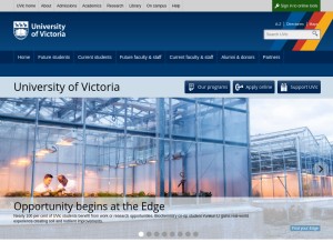 How uvic.ca looks like on a tablet such as an iPad.