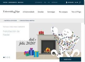 How uvigo.es looks like on a tablet such as an iPad.