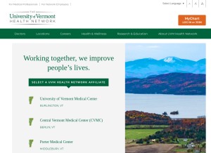 How uvmhealth.org looks like on a tablet such as an iPad.