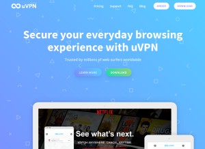 How uvpn.me looks like on a tablet such as an iPad.