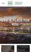 How uvu.edu looks like on a mobile device such as an iPhone.